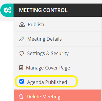 Meeting Control Menu
