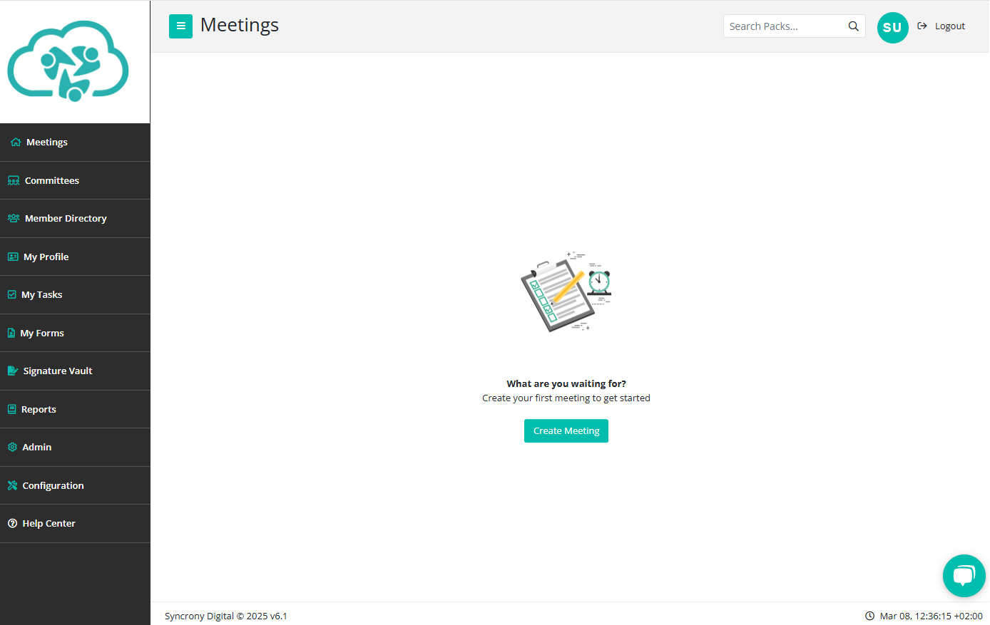 BoardCloud empty dashboard page