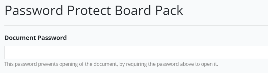 Password protect PDF document